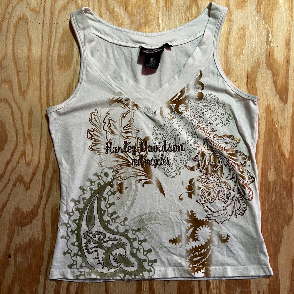 Women's Harley Davidson V Neck Tank Top Size Large